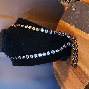 14 in Gold Black Coppee circles necklace from 1990s.